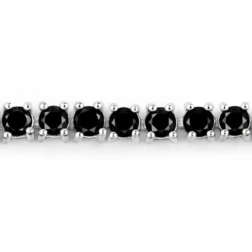 3.15 Carat Genuine Black Diamond .925 Sterling Silver Bracelet - Image 5