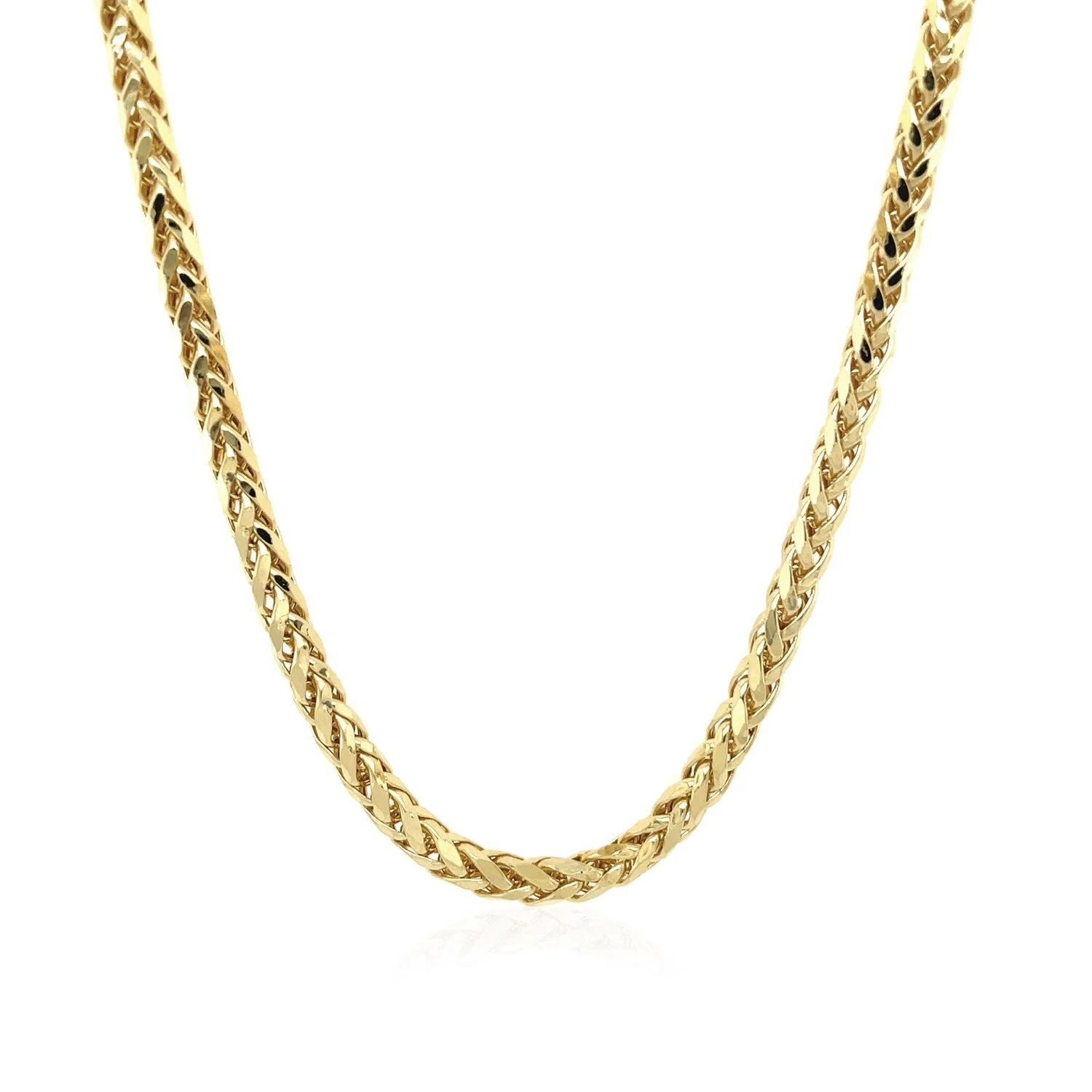 3.15mm 14k Yellow Gold Diamond Cut Round Franco Chain - Image 8