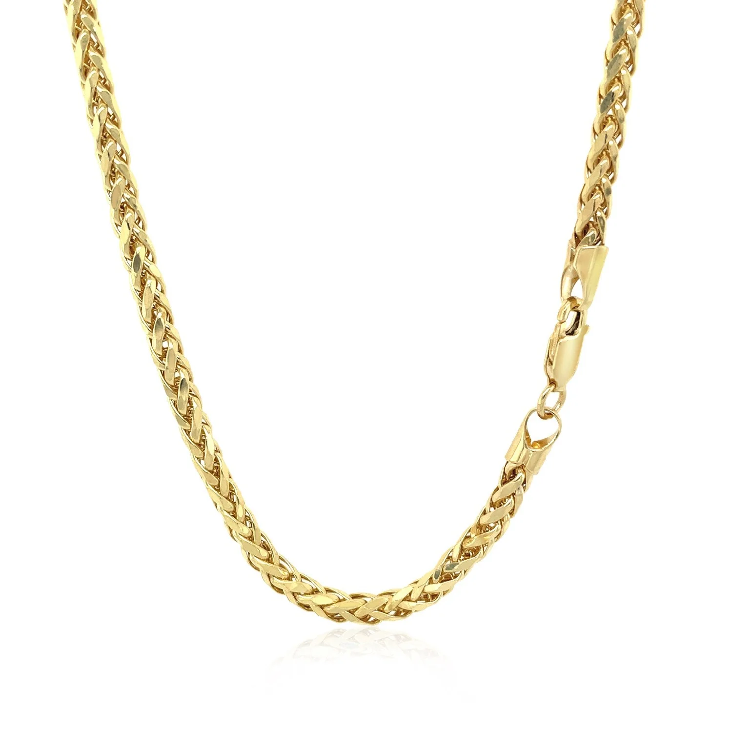 3.15mm 14k Yellow Gold Diamond Cut Round Franco Chain - Image 9