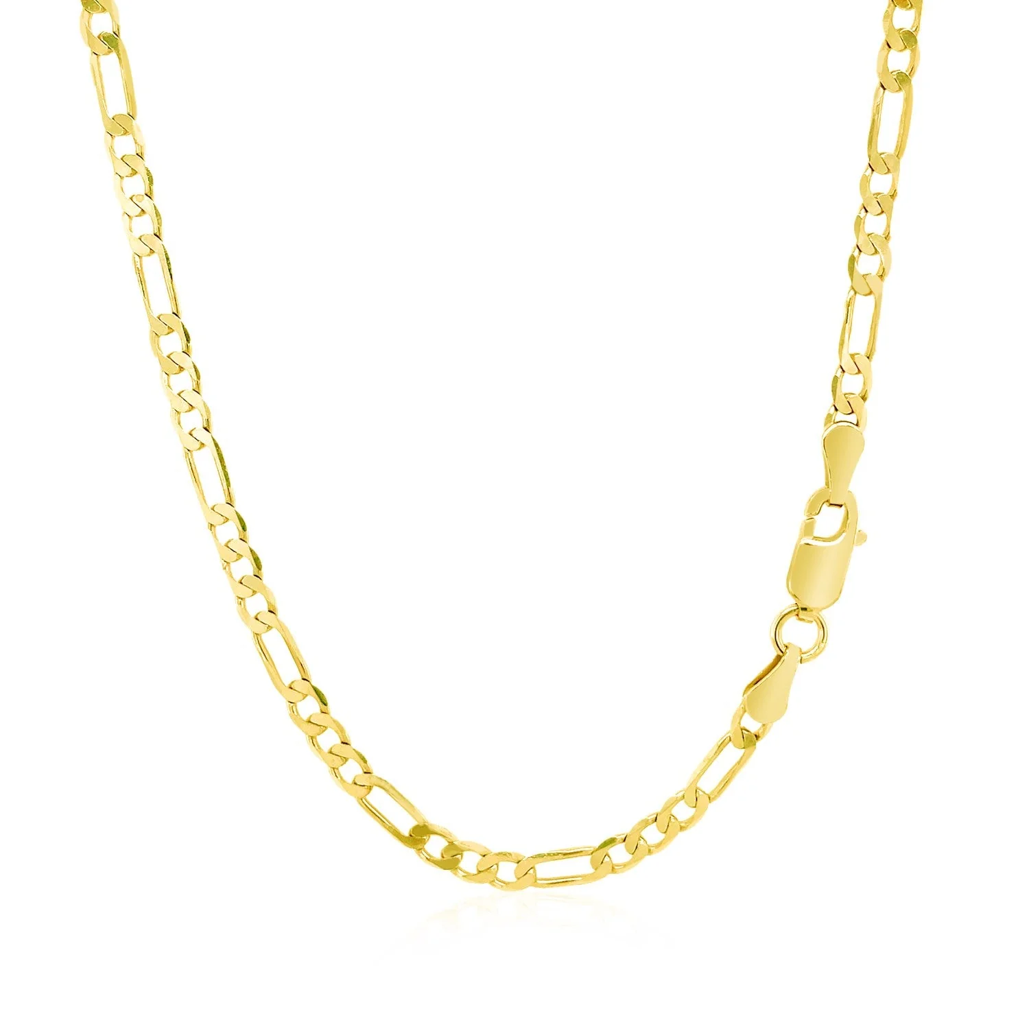 3.1mm 14k Yellow Gold Solid Figaro Chain - Image 8