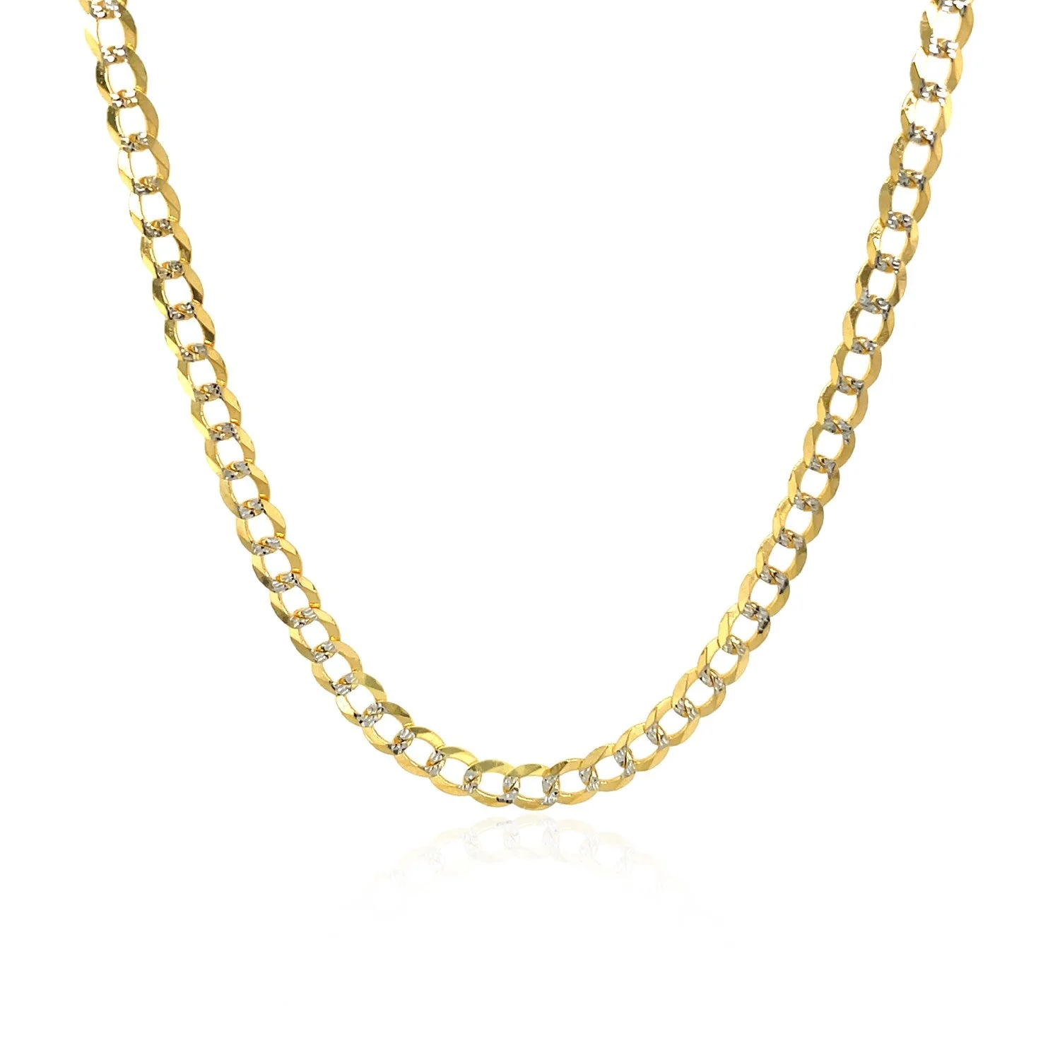3.2 mm 14k Two Tone Gold Pave Curb Chain - Image 6