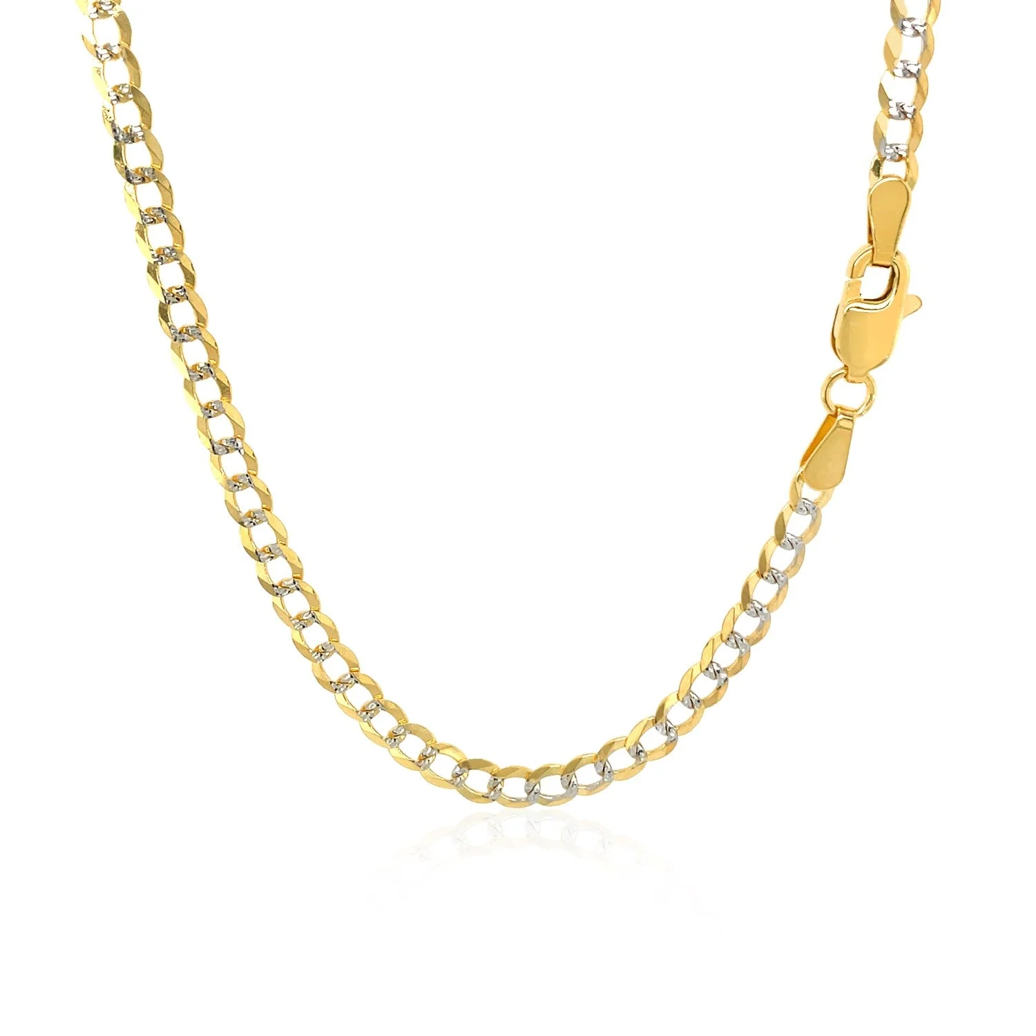 3.2 mm 14k Two Tone Gold Pave Curb Chain - Image 7