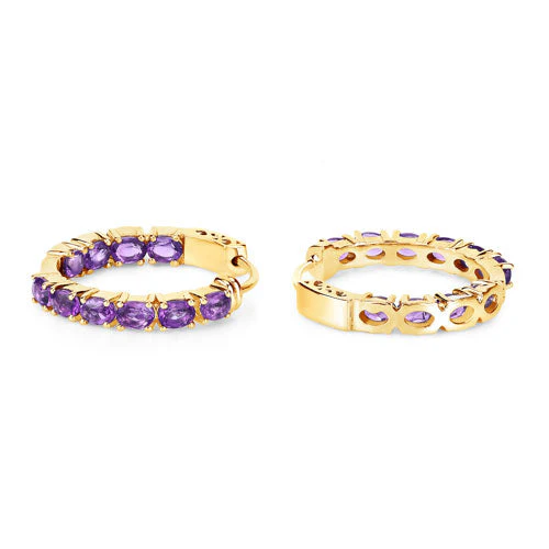 3.20 Carat Genuine Amethyst .925 Sterling Silver Earrings - Image 3