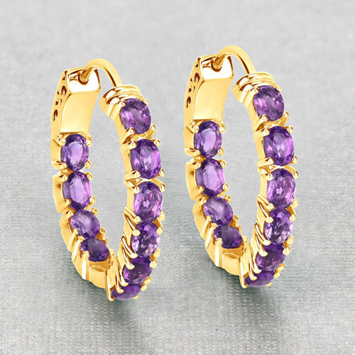 3.20 Carat Genuine Amethyst .925 Sterling Silver Earrings - Image 4