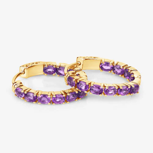 3.20 Carat Genuine Amethyst .925 Sterling Silver Earrings - Image 6