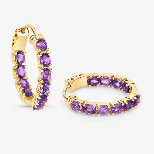 3.20 Carat Genuine Amethyst .925 Sterling Silver Earrings - Image 7