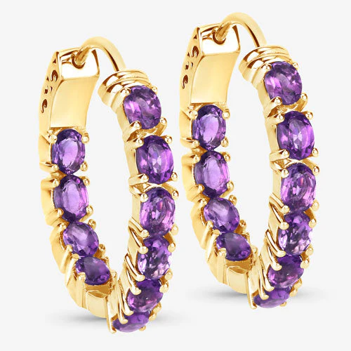 3.20 Carat Genuine Amethyst .925 Sterling Silver Earrings - Image 8