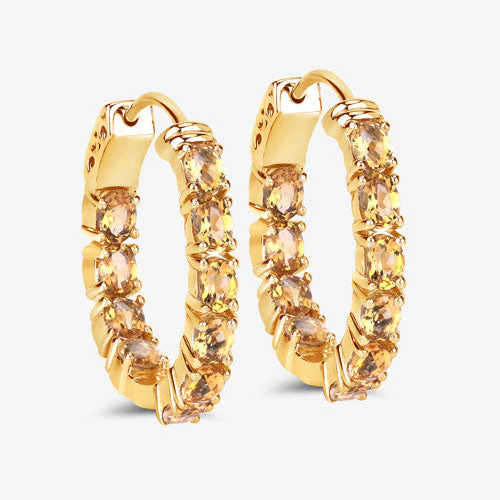 3.20 Carat Genuine Citrine .925 Sterling Silver Earrings - Image 12