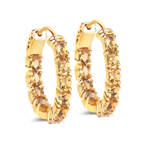 3.20 Carat Genuine Citrine .925 Sterling Silver Earrings - Image 5