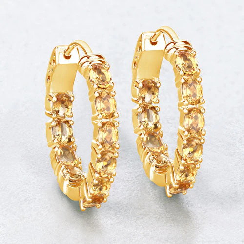 3.20 Carat Genuine Citrine .925 Sterling Silver Earrings - Image 8