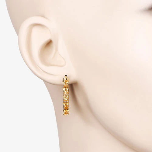 3.20 Carat Genuine Citrine .925 Sterling Silver Earrings - Image 9