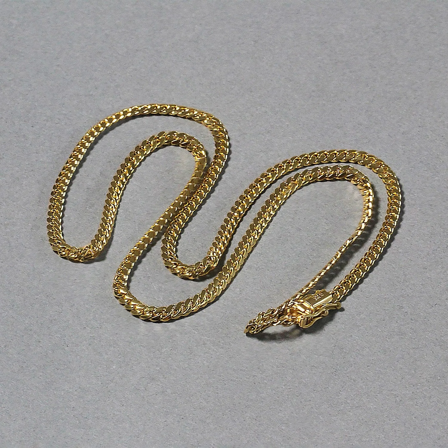 3.2mm 14k Yellow Gold Classic Solid Miami Cuban Chain - Image 11