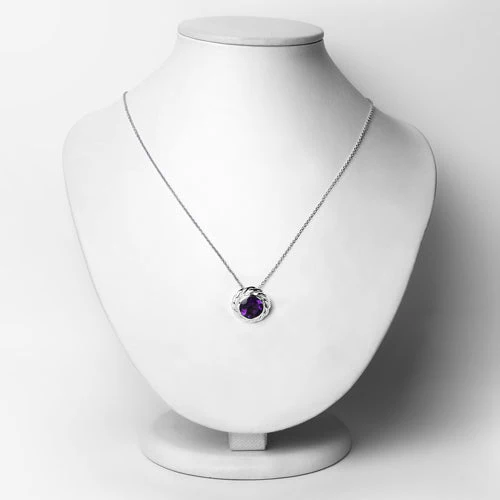 3.30 Carat Genuine Amethyst .925 Sterling Silver Pendant - Image 5