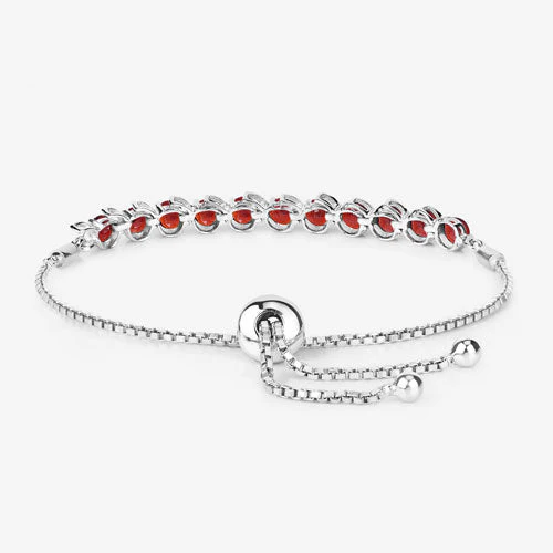 3.30 Carat Genuine Garnet .925 Sterling Silver Bracelet - Image 12