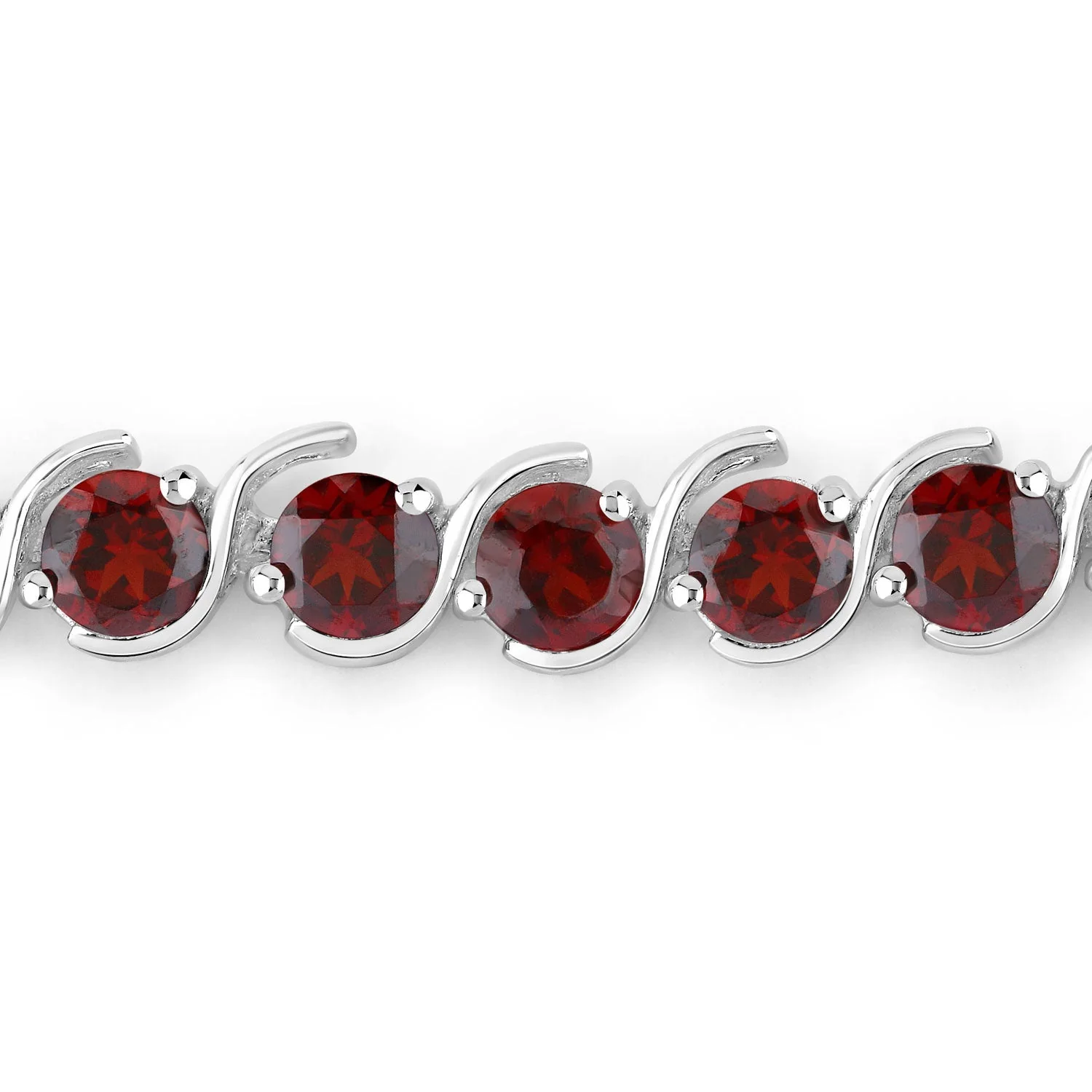 3.30 Carat Genuine Garnet .925 Sterling Silver Bracelet - Image 2