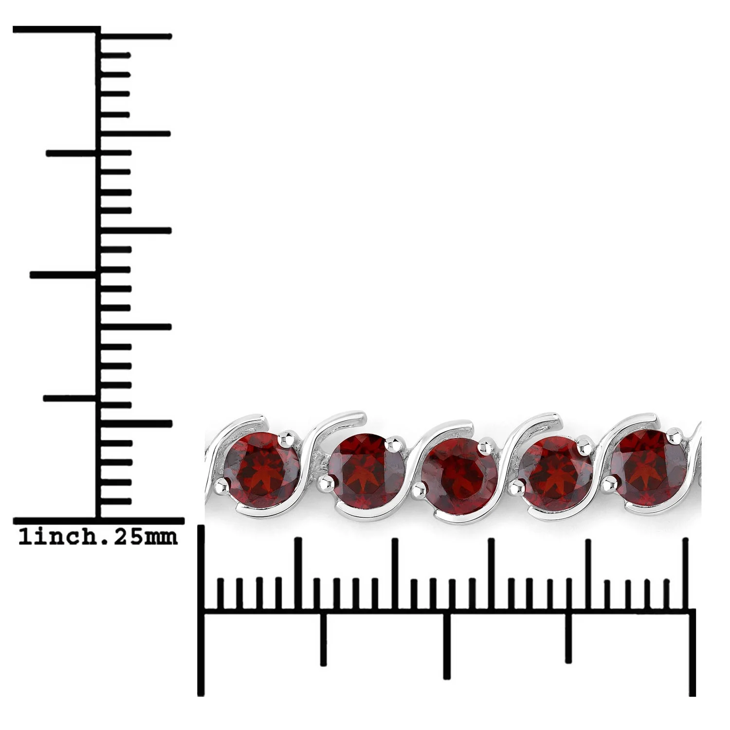 3.30 Carat Genuine Garnet .925 Sterling Silver Bracelet - Image 3