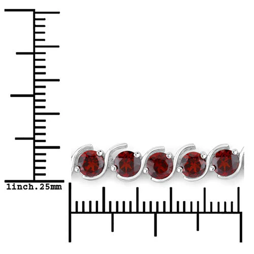 3.30 Carat Genuine Garnet .925 Sterling Silver Bracelet - Image 6