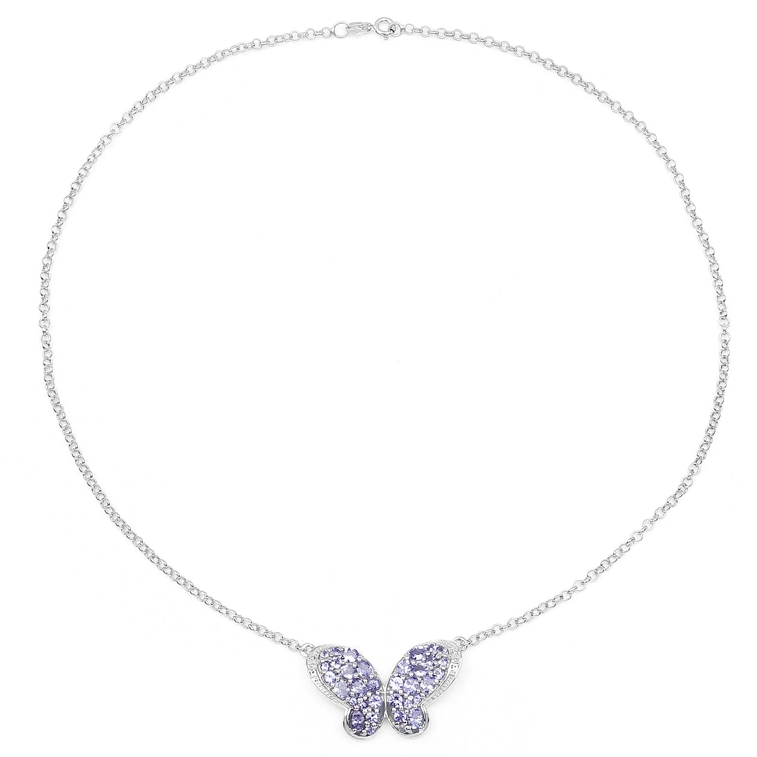 3.31 Carat Genuine Tanzanite & White Topaz .925 Sterling Silver Pendant - Image 2