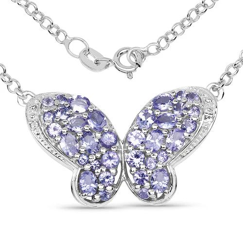 3.31 Carat Genuine Tanzanite & White Topaz .925 Sterling Silver Pendant - Image 3