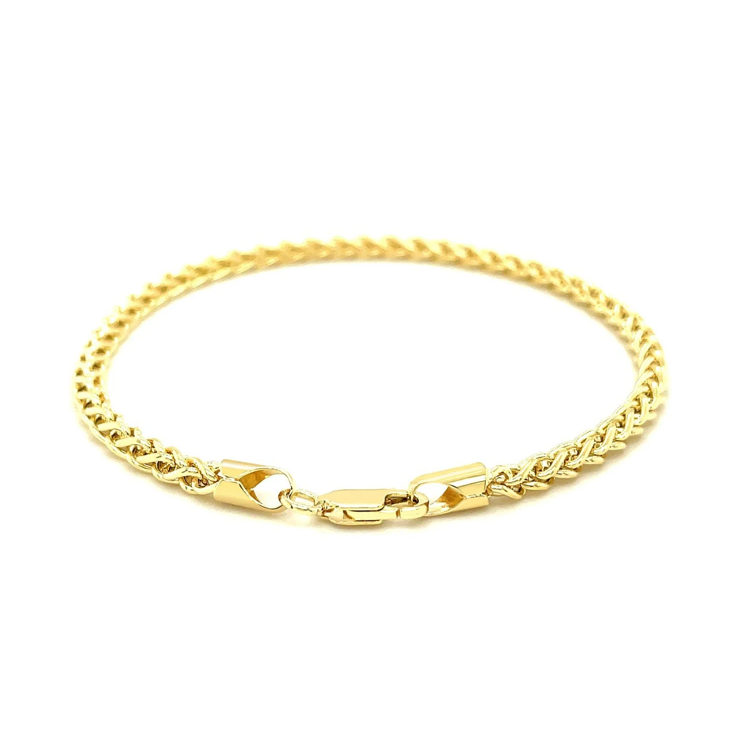 3.3mm 14k Yellow Gold Light Weight Wheat Bracelet - Image 3