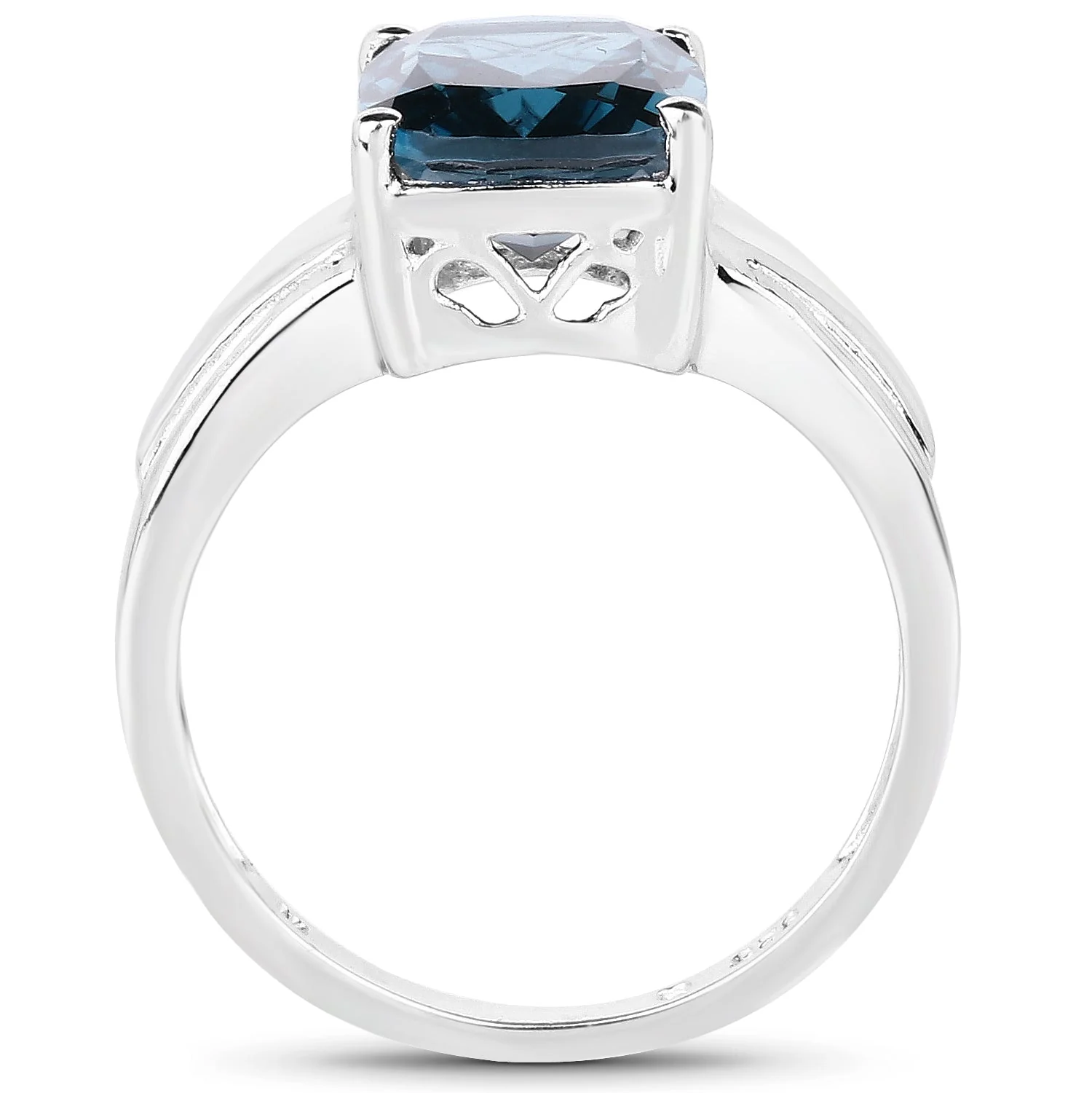3.50 Carat Genuine London Blue Topaz .925 Sterling Silver Ring - Image 2