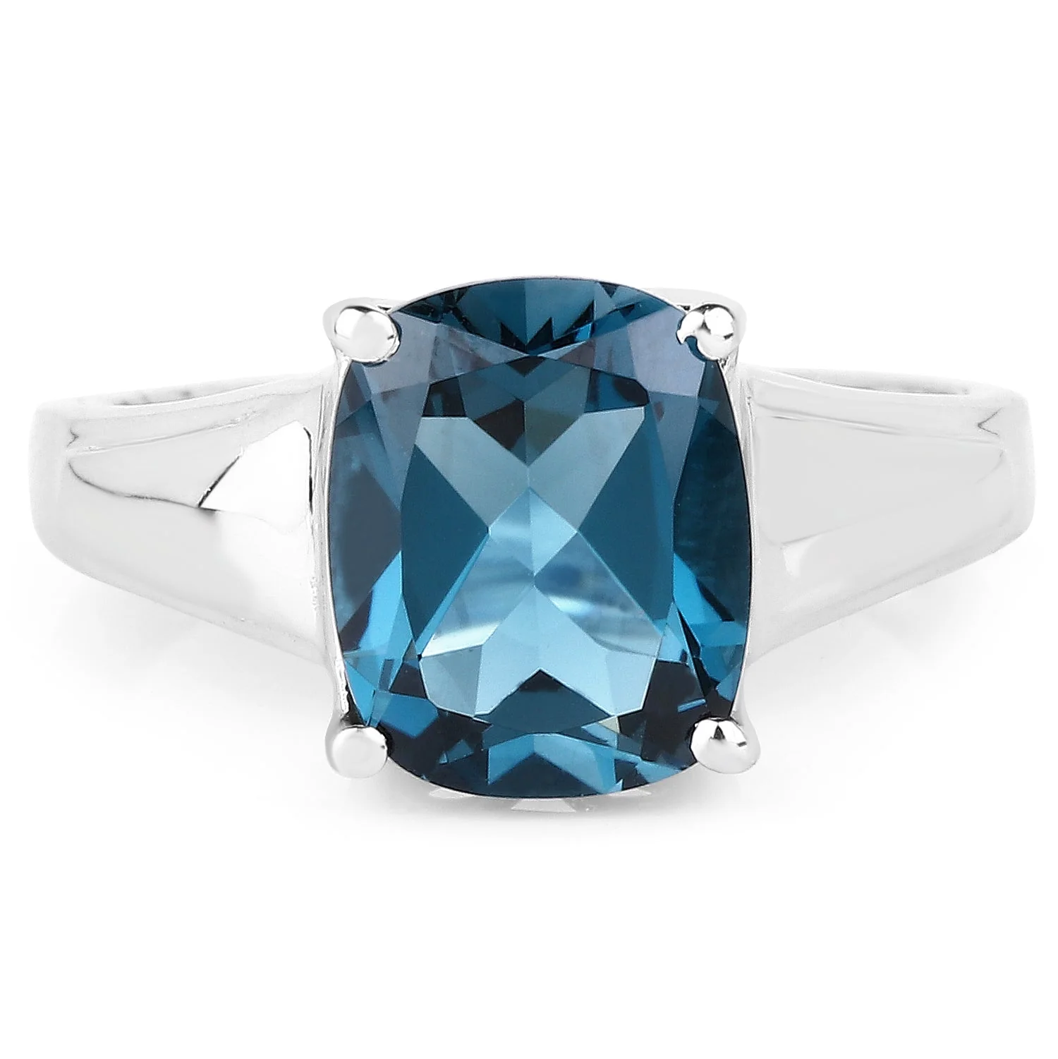 3.50 Carat Genuine London Blue Topaz .925 Sterling Silver Ring - Image 3