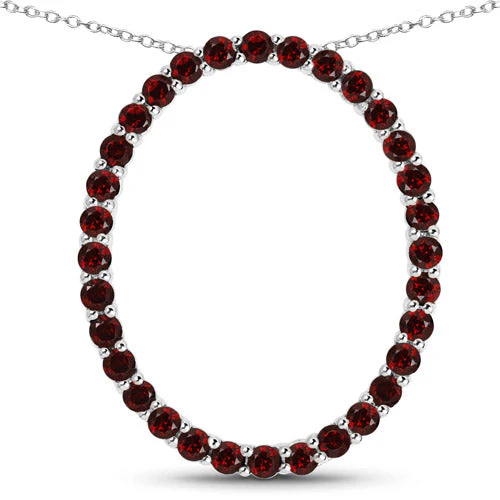 3.52 Carat Genuine Garnet .925 Sterling Silver Pendant - Image 3