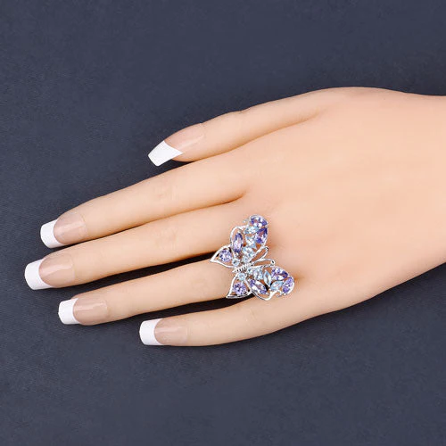 3.60 Carat Genuine Tanzanite and Swiss Blue Topaz .925 Sterling Silver Ring - Image 14
