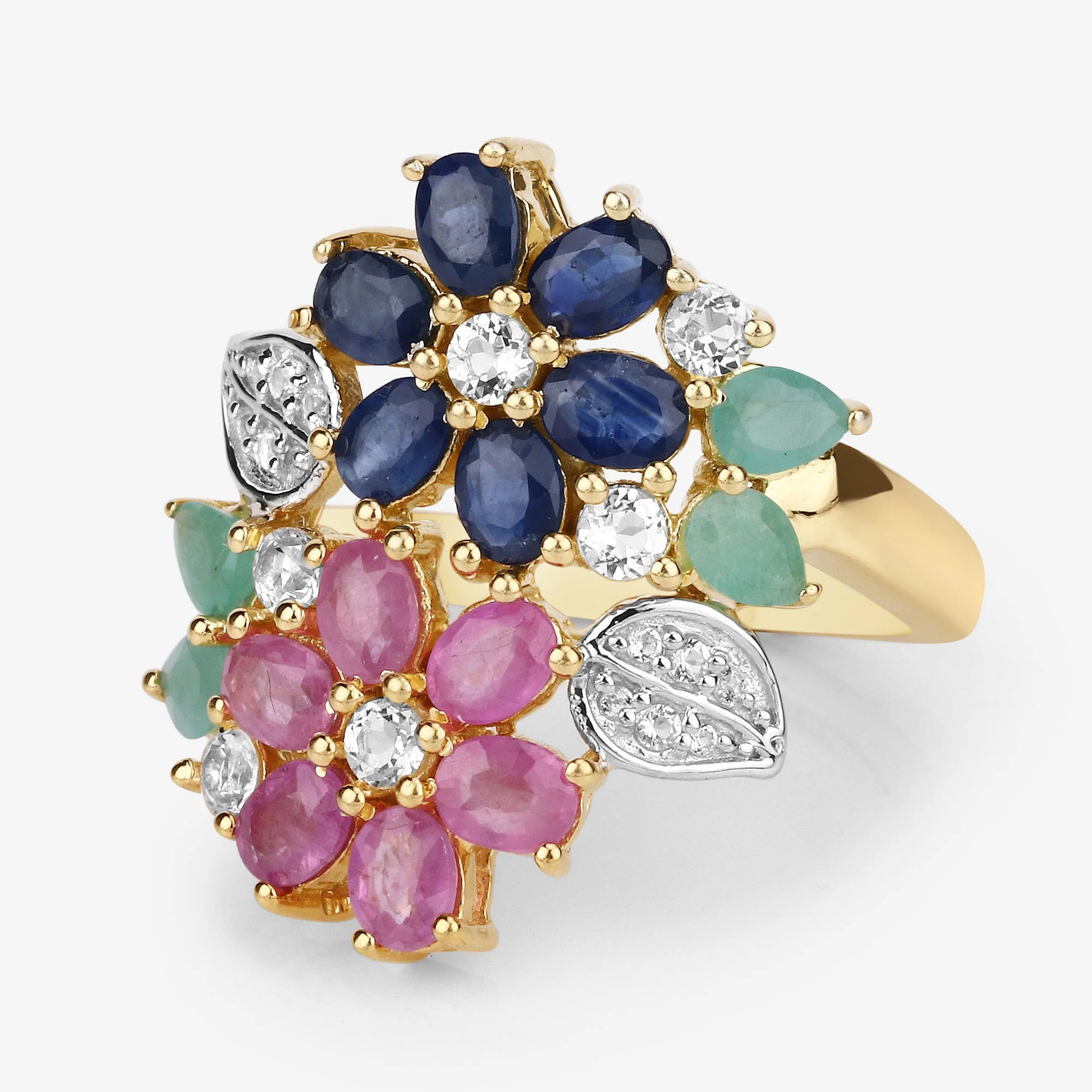 3.65 Carat Genuine Multi Stones .925 Sterling Silver Ring - Image 4