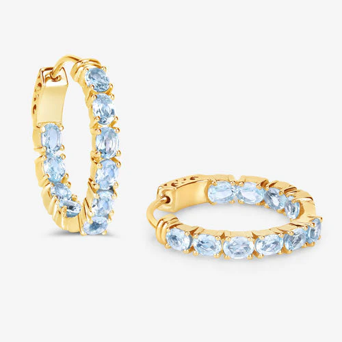 3.80 Carat Genuine Blue Topaz .925 Sterling Silver Earrings - Image 10