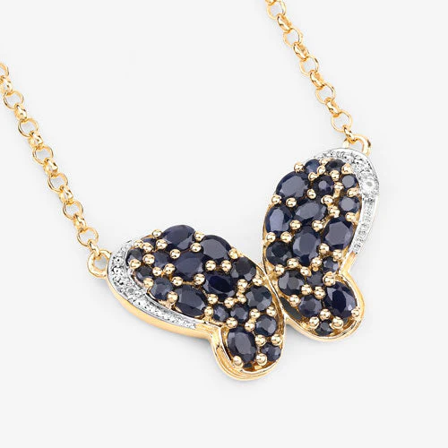 3.83 Carat Genuine Blue Sapphire and White Zircon .925 Sterling Silver Pendant - Image 8