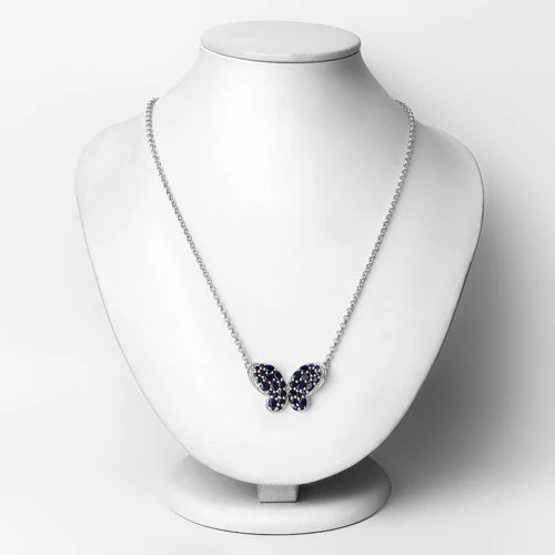 3.83 Carat Genuine Blue Sapphire and White Zircon .925 Sterling Silver Pendant - Image 6