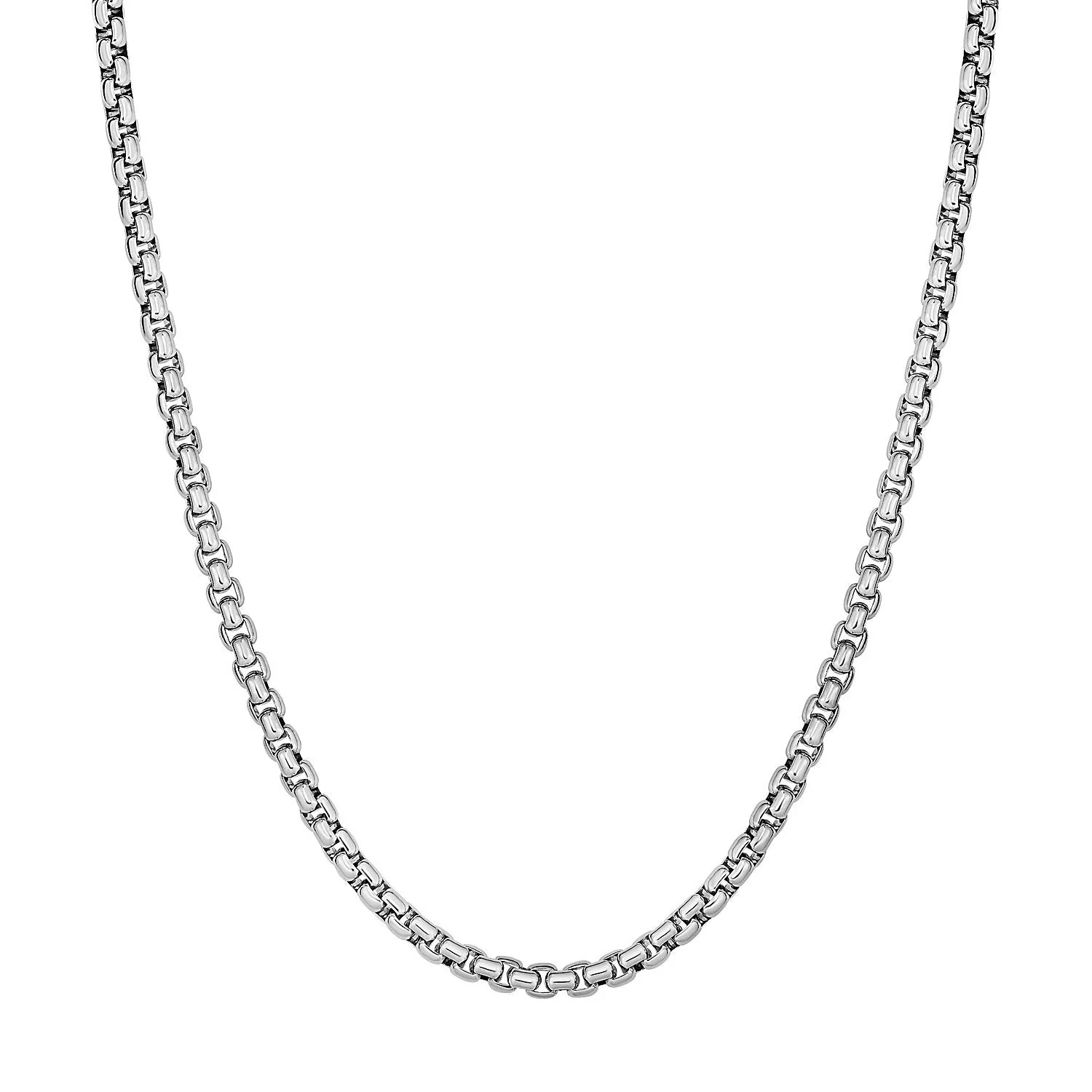 3.8mm Sterling Silver Rhodium Plated Round Box Chain - Image 2