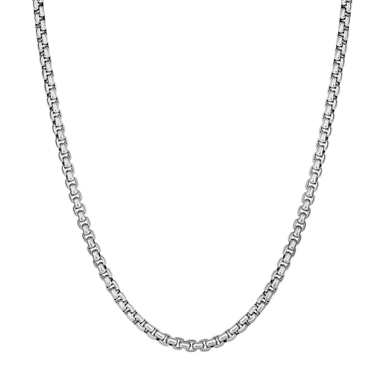 3.8mm Sterling Silver Rhodium Plated Round Box Chain - Image 6