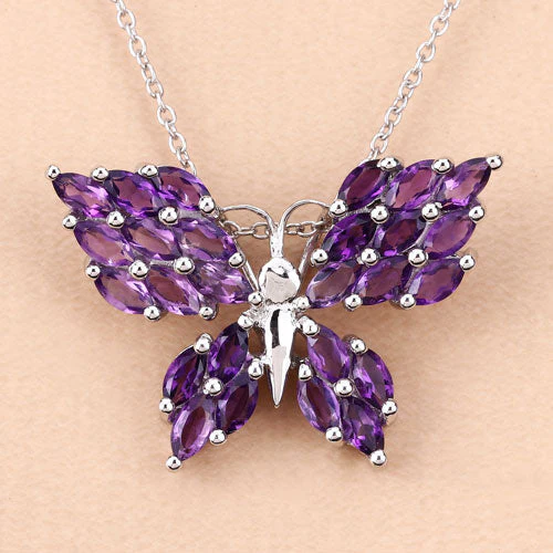 3.90 Carat Genuine Amethyst .925 Sterling Silver Pendant - Image 9