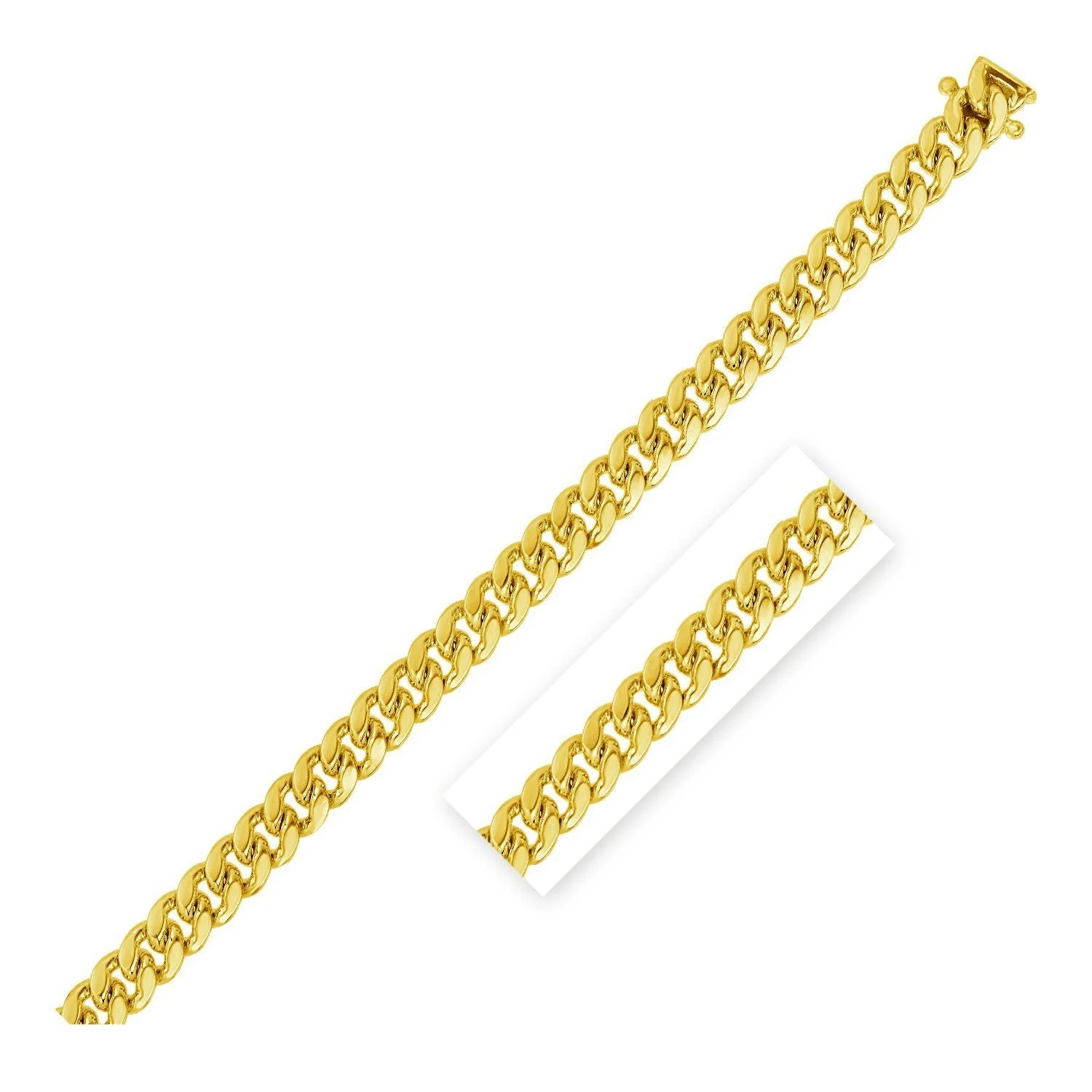 3.9mm 10k Yellow Gold Classic Miami Cuban Solid Chain - Image 5