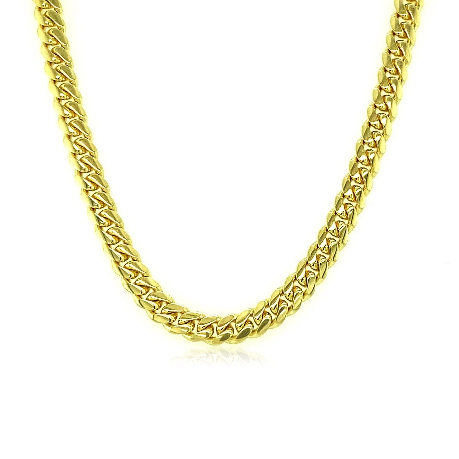3.9mm 10k Yellow Gold Classic Miami Cuban Solid Chain - Image 6