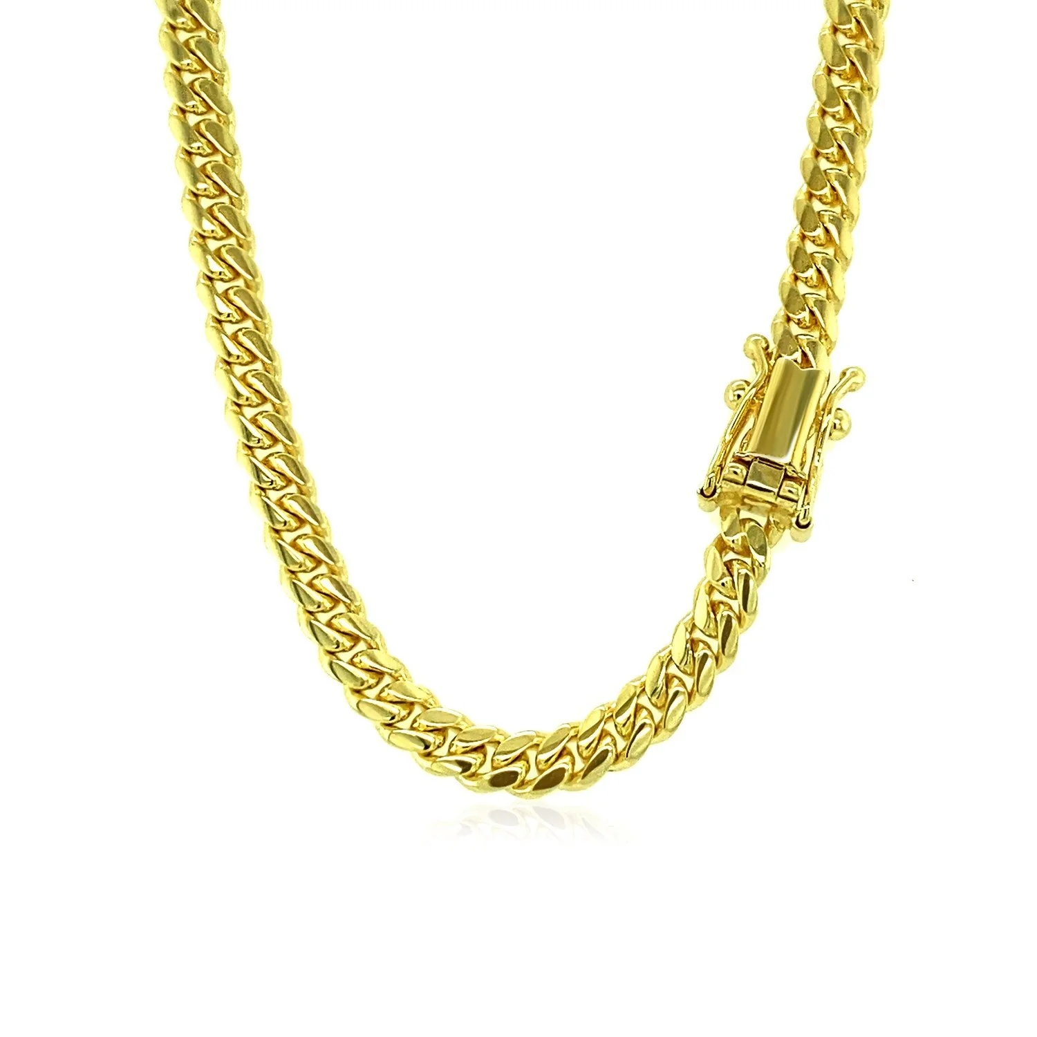 3.9mm 10k Yellow Gold Classic Miami Cuban Solid Chain - Image 7
