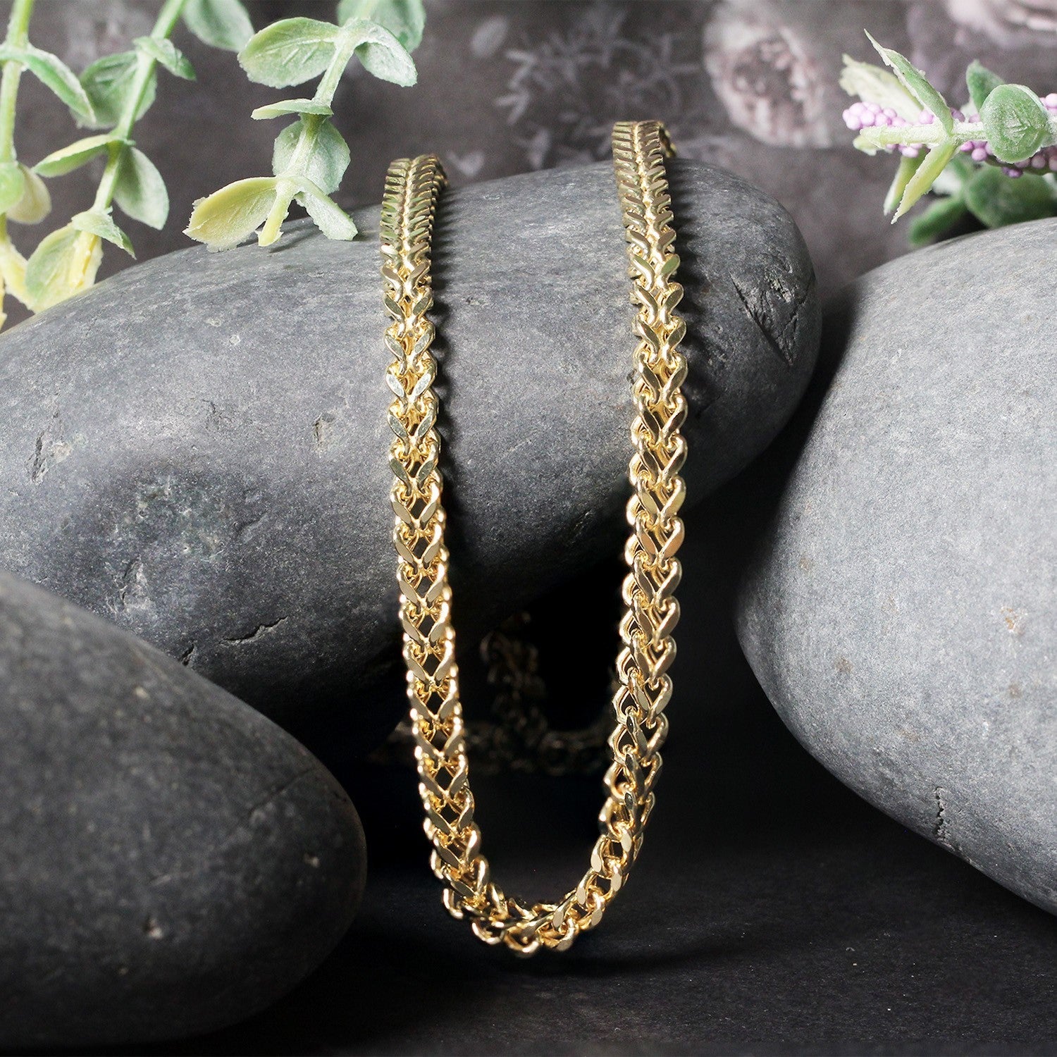 3.9mm 14k Yellow Gold Square Franco Chain - Image 6