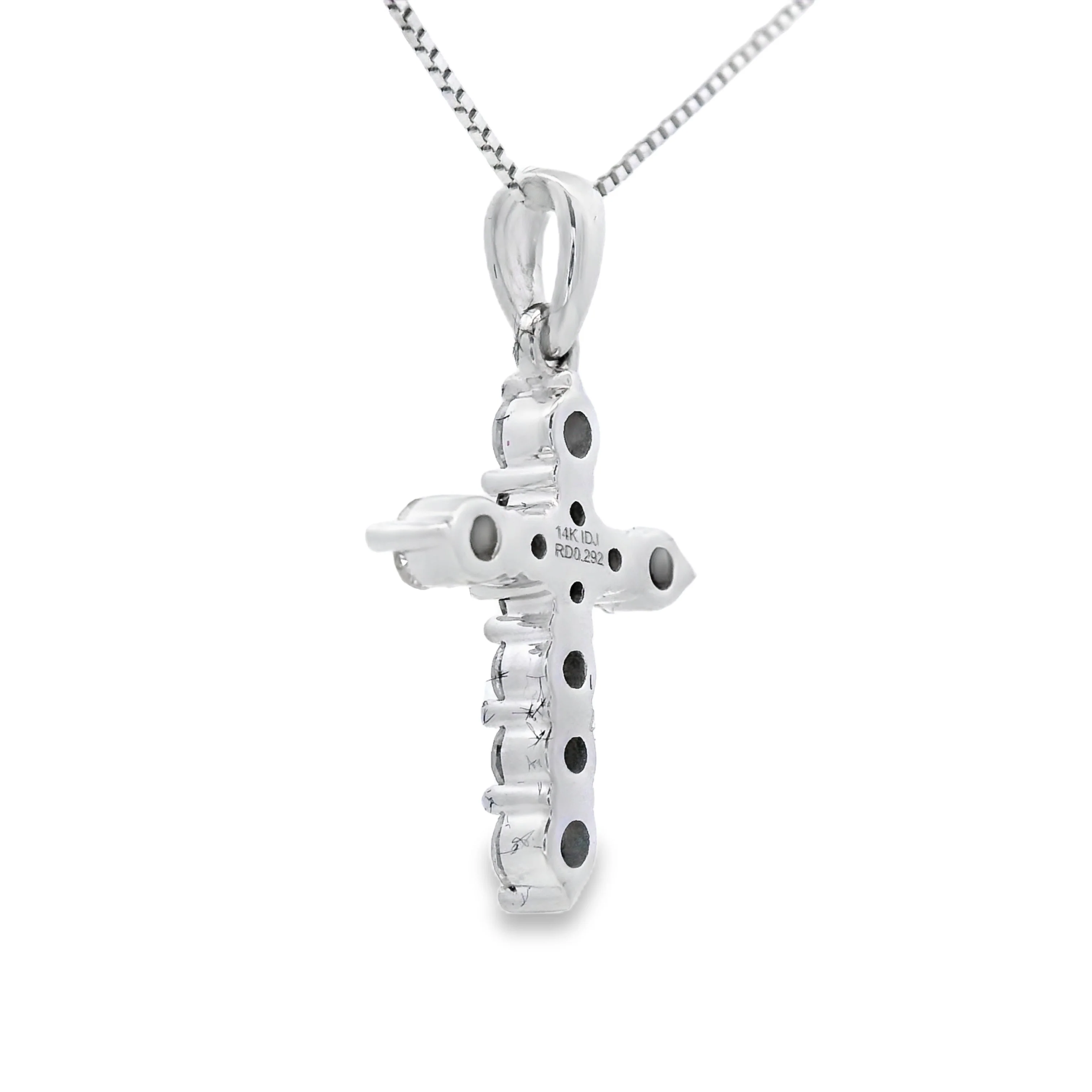 .30ct Diamond Cross Religious Pendant 14KT White Gold - Image 2