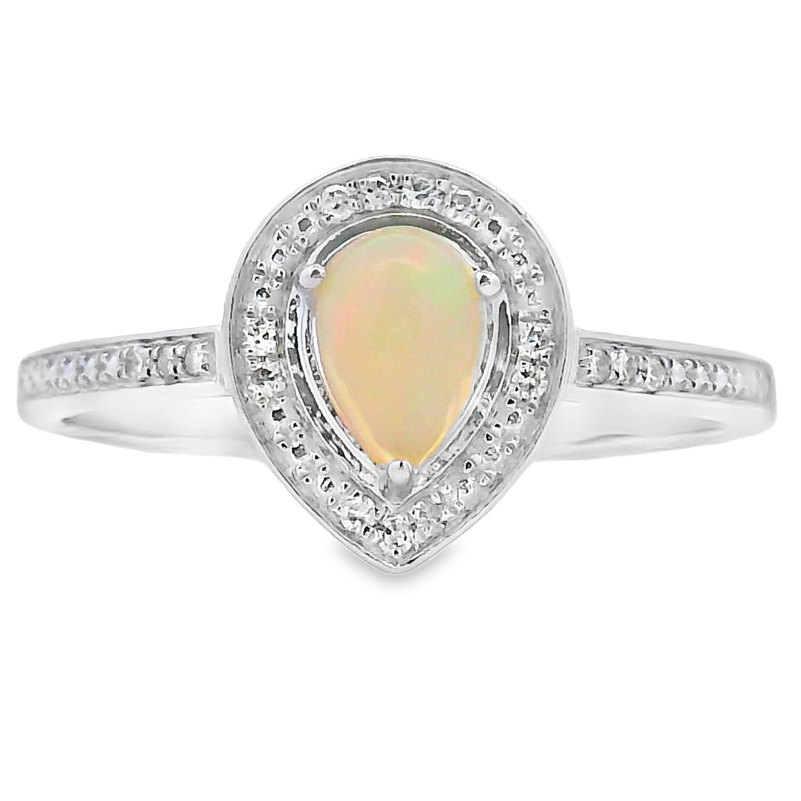 .30ct Opal Diamond Ring 10KT White Gold