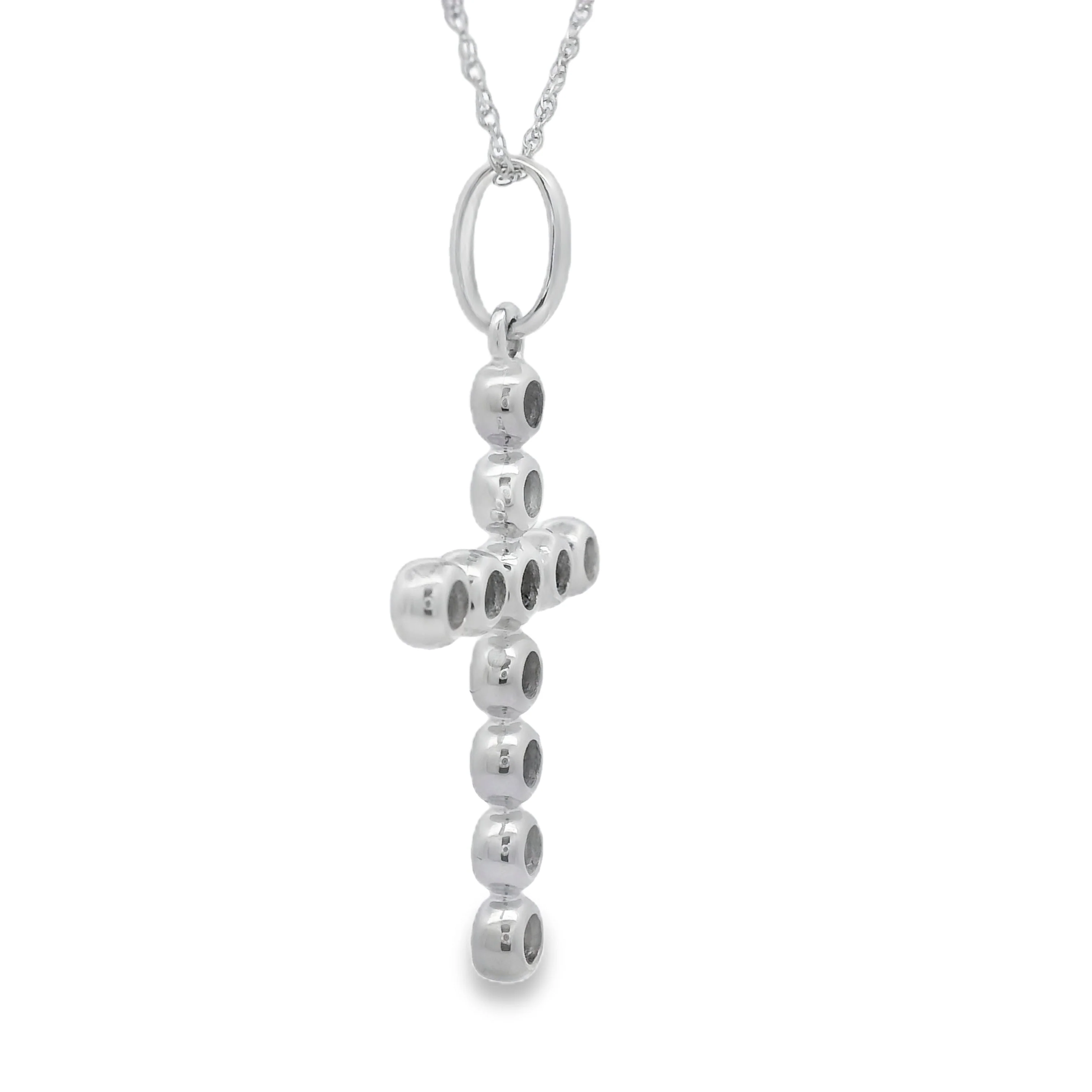 .31ct Diamond Cross Religious Pendant 14KT White Gold - Image 2