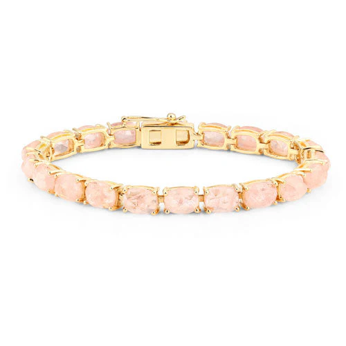 34.50 Carat Genuine Morganite .925 Sterling Silver Bracelet - Image 2