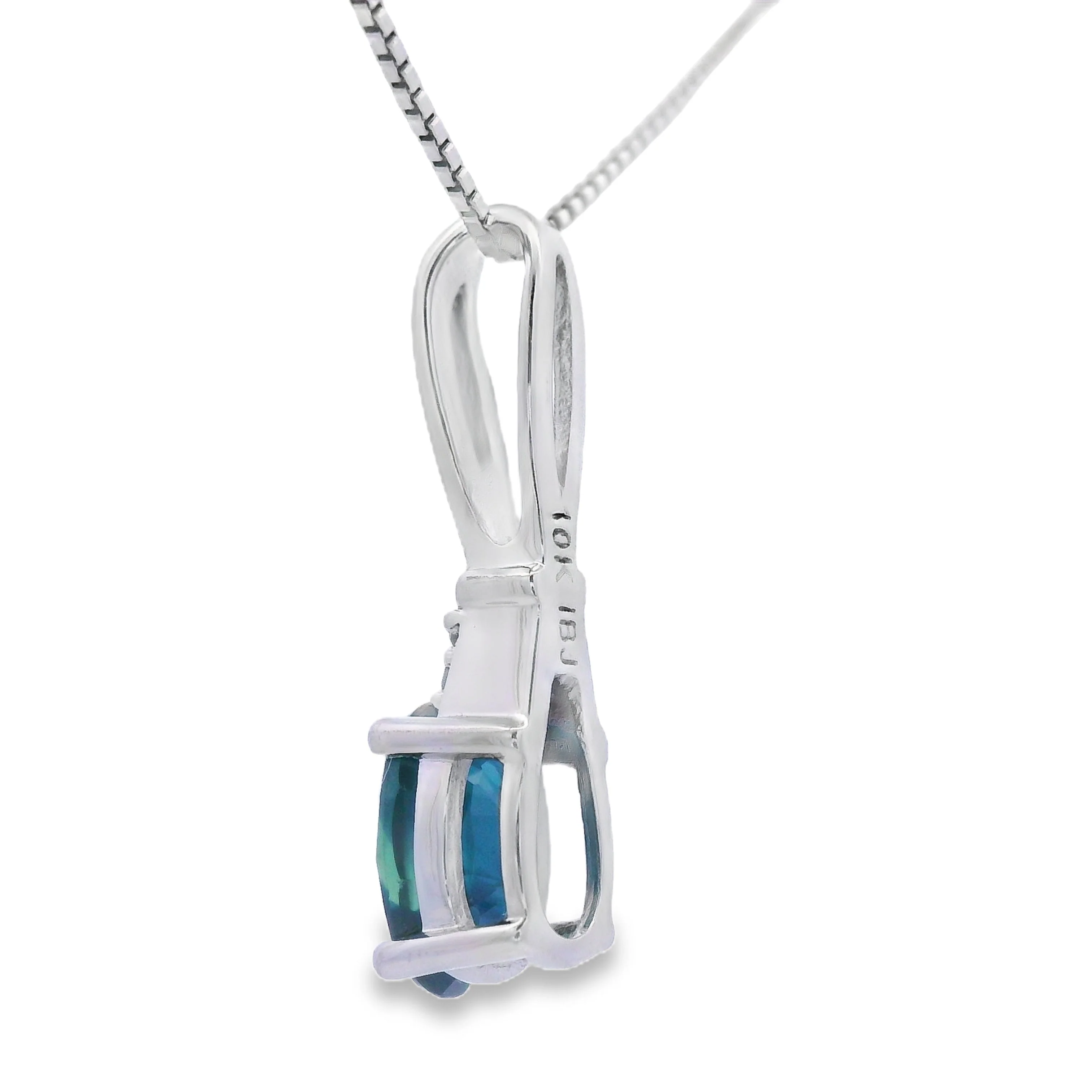 .34ct Sapphire Diamond Fashion Pendants 10KT White Gold - Image 2