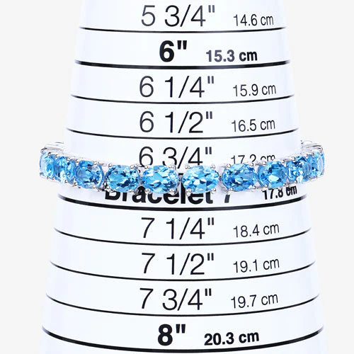 35.20 Carat Genuine Swiss Blue Topaz .925 Sterling Silver Bracelet - Image 5
