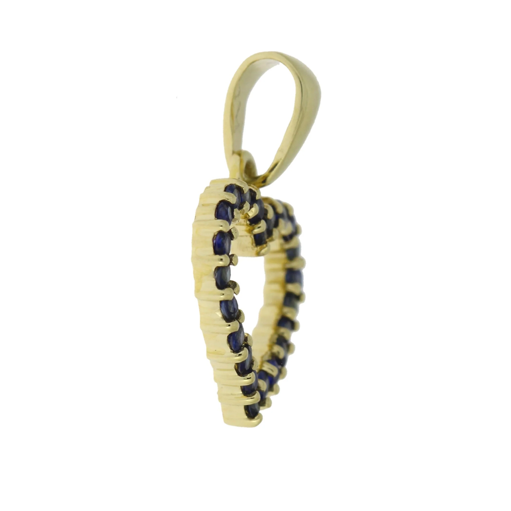 .37ct Sapphire Heart Love Pendant 10KT Yellow Gold - Image 2