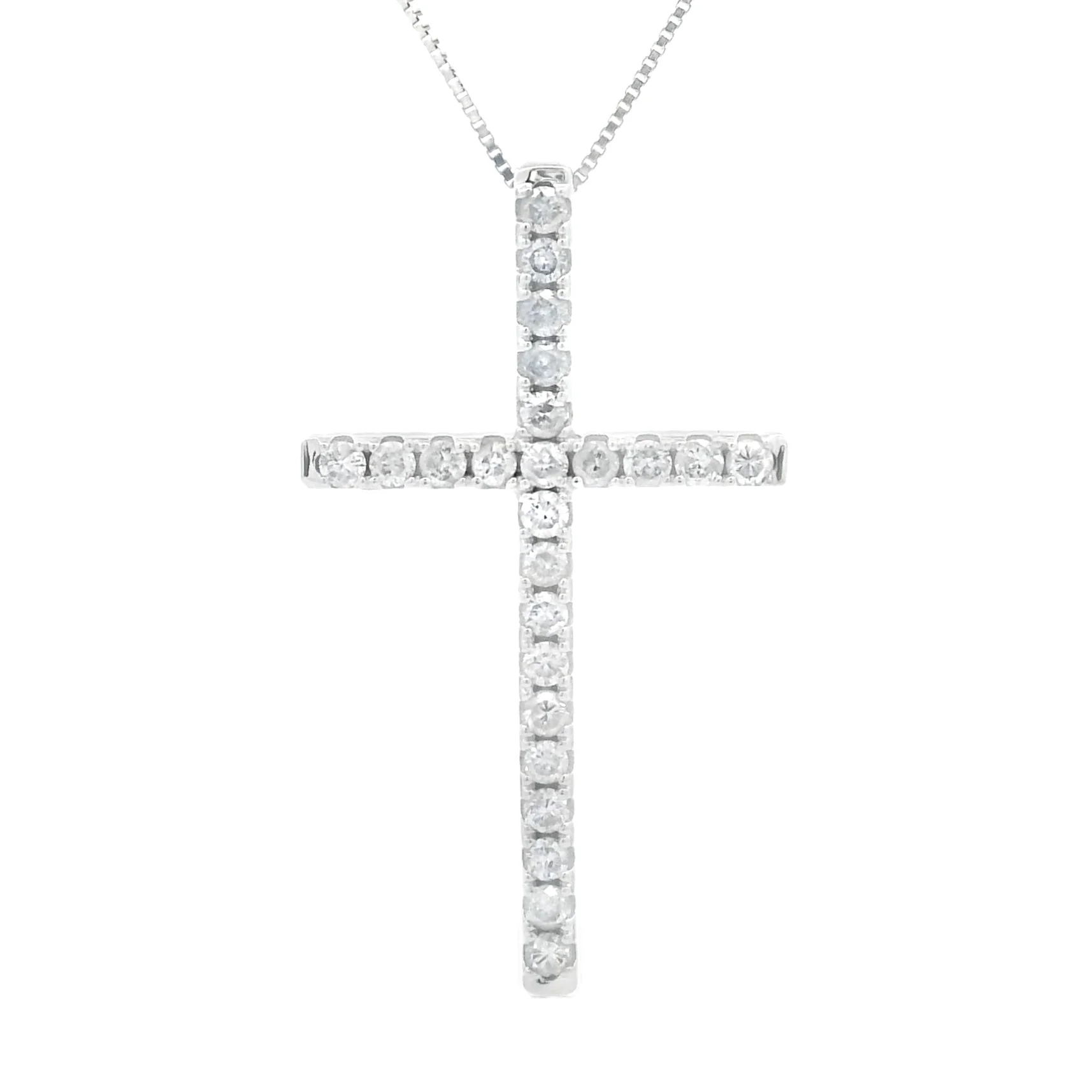 .38ct Diamond Cross Religious Pendant 14KT White Gold