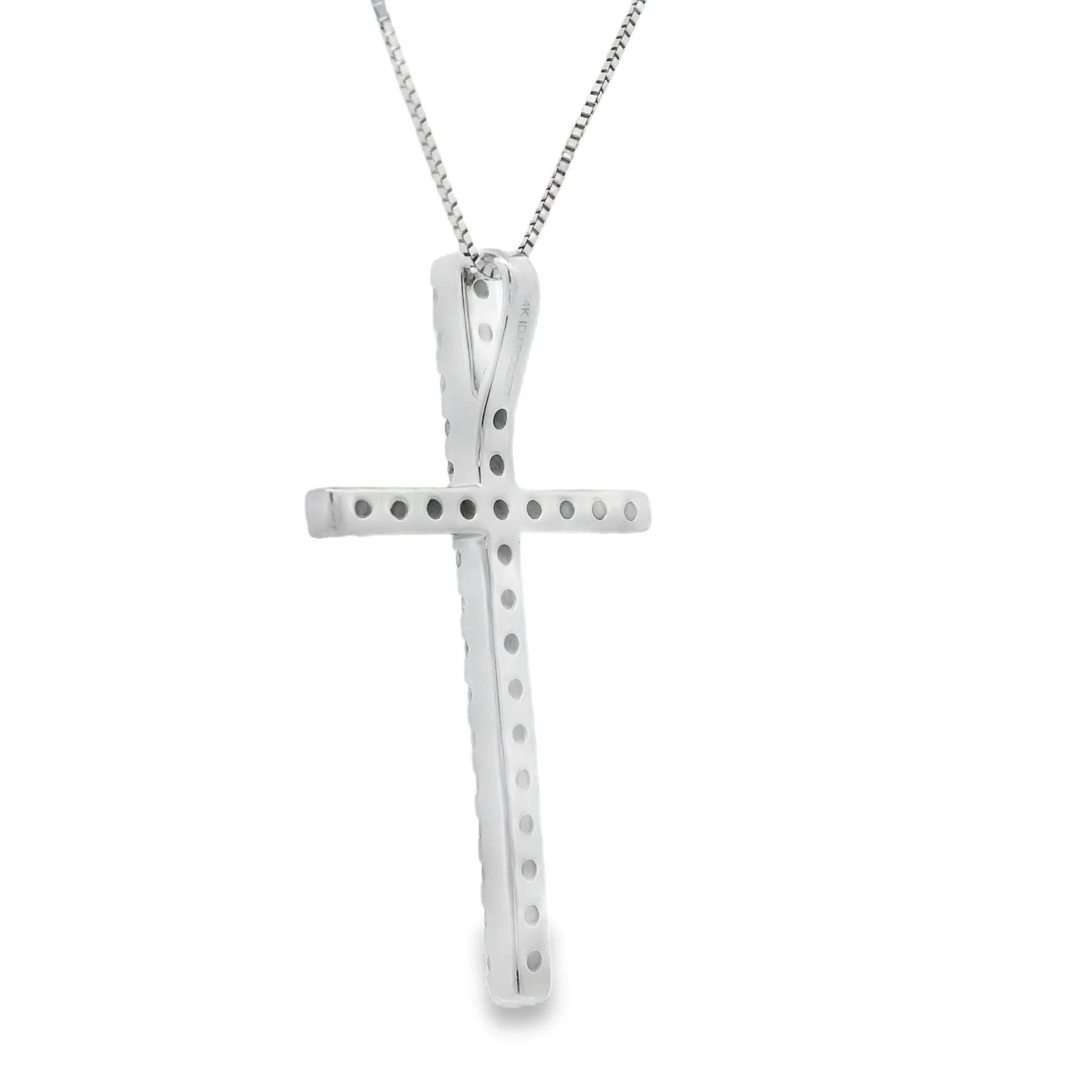 .38ct Diamond Cross Religious Pendant 14KT White Gold - Image 2