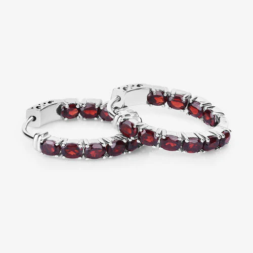4.00 Carat Genuine Garnet .925 Sterling Silver Earrings - Image 11