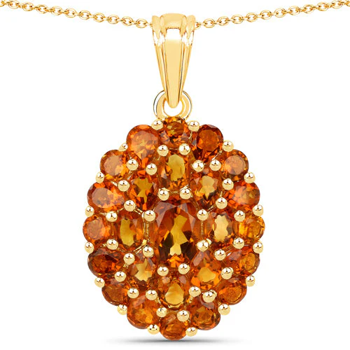 4.08 Carat Genuine Citrine .925 Sterling Silver Pendant - Image 2